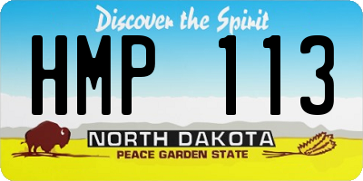 ND license plate HMP113