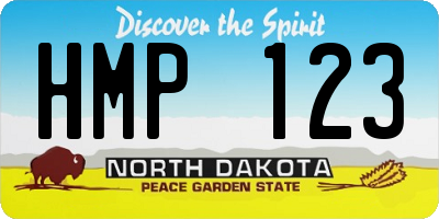 ND license plate HMP123