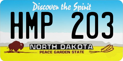 ND license plate HMP203