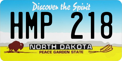 ND license plate HMP218