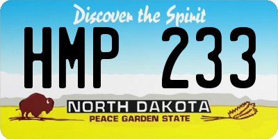 ND license plate HMP233