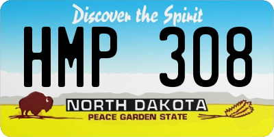 ND license plate HMP308
