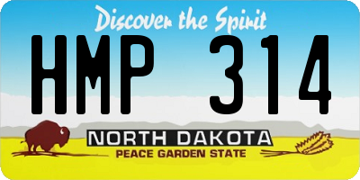 ND license plate HMP314