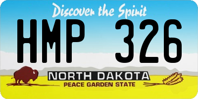 ND license plate HMP326