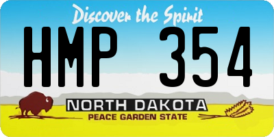 ND license plate HMP354