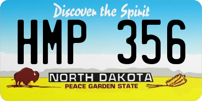 ND license plate HMP356