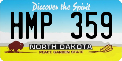 ND license plate HMP359