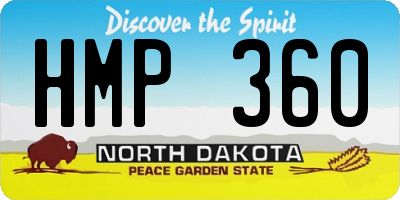 ND license plate HMP360