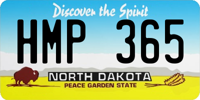 ND license plate HMP365