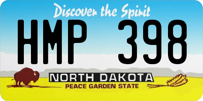 ND license plate HMP398