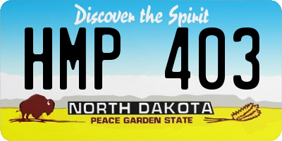 ND license plate HMP403