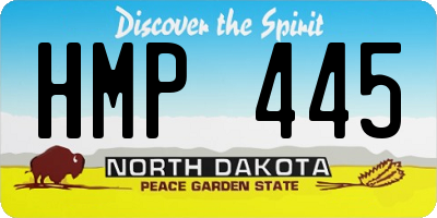 ND license plate HMP445