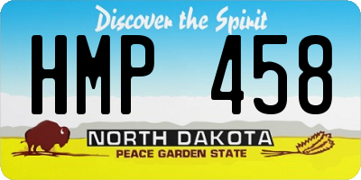 ND license plate HMP458