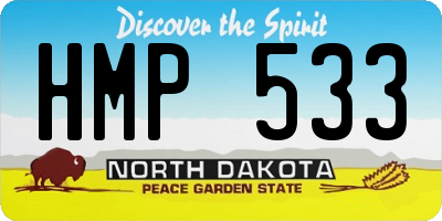 ND license plate HMP533