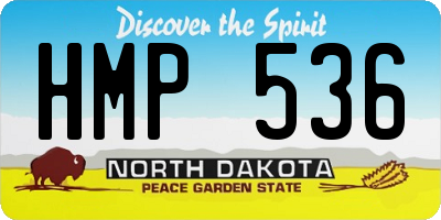 ND license plate HMP536
