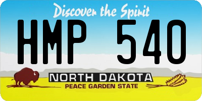 ND license plate HMP540