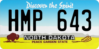ND license plate HMP643