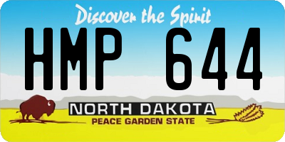 ND license plate HMP644