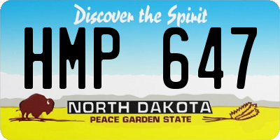 ND license plate HMP647