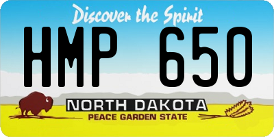 ND license plate HMP650
