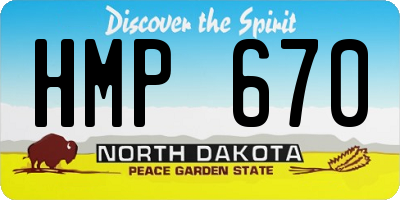 ND license plate HMP670