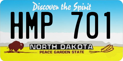 ND license plate HMP701
