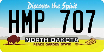 ND license plate HMP707