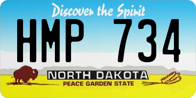 ND license plate HMP734