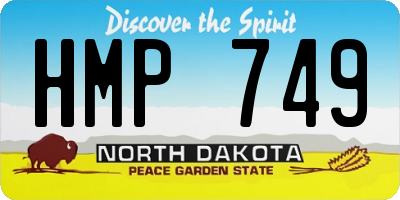 ND license plate HMP749