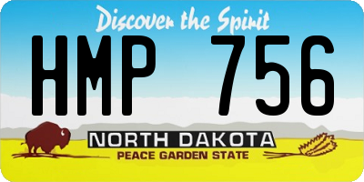 ND license plate HMP756