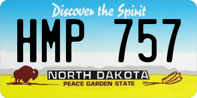 ND license plate HMP757