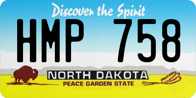 ND license plate HMP758