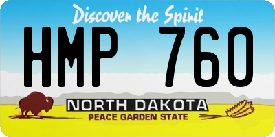 ND license plate HMP760