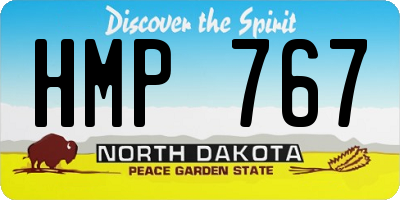 ND license plate HMP767