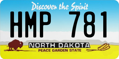 ND license plate HMP781