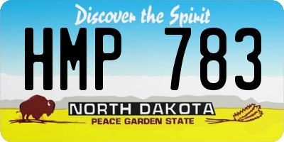 ND license plate HMP783