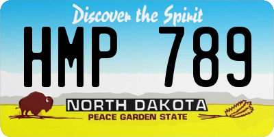 ND license plate HMP789