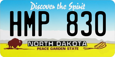 ND license plate HMP830