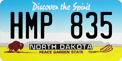 ND license plate HMP835