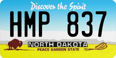 ND license plate HMP837