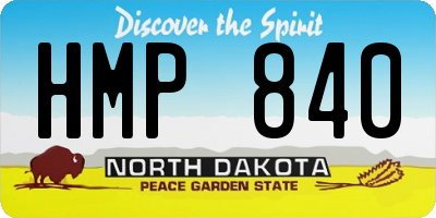 ND license plate HMP840