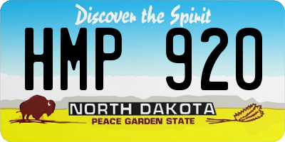 ND license plate HMP920