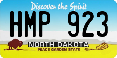 ND license plate HMP923