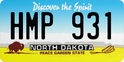 ND license plate HMP931