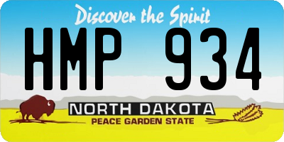 ND license plate HMP934