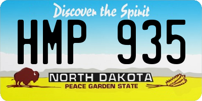 ND license plate HMP935