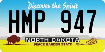 ND license plate HMP947