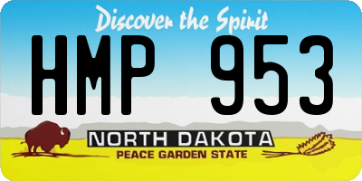 ND license plate HMP953
