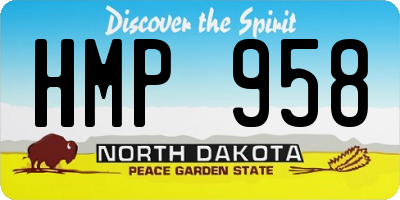 ND license plate HMP958