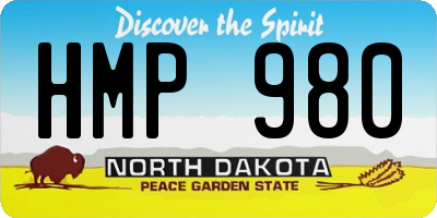 ND license plate HMP980